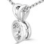 Round Cut Diamond Solitaire Bezel-Set Pendant Necklace with Chain in White Gold - #R720-W