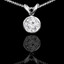 Round Cut Diamond Solitaire Bezel-Set Pendant Necklace with Chain in White Gold - #R720-W