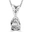 Pear Cut Diamond Solitaire 3-Prong Pendant with Chain in White Gold - #PPF-W