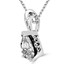 Pear Cut Diamond Solitaire 3-Prong Pendant with Chain in White Gold - #PPF-W