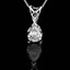 Pear Cut Diamond Solitaire 3-Prong Pendant with Chain in White Gold - #PPF-W