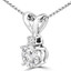 Round Cut Diamond Two-Stone 4-Prong Pendant Necklace with a Round Diamond Accent & Chain in White Gold - #R711-W