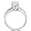 Round Cut Diamond Multi-Stone 4-Prong Engagement Ring with Round Diamond Scallop-Set Accents in White Gold - #LOCAL-NOVO-MD-R-W