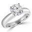 Round Cut Diamond Solitaire 4-Prong Engagement Ring in White Gold - #1625L-W