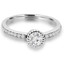 Round Cut Diamond Multi-Stone Prong-Set Engagement Ring with Round Diamond Accents in White Gold - #HR10072-W