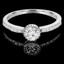 Round Cut Diamond Multi-Stone Prong-Set Engagement Ring with Round Diamond Accents in White Gold - #HR10072-W