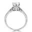 Round Cut Diamond Multi-Stone 6-Prong Vintage Engagement Ring with Round Diamond Accents in White Gold - #HR6207-W