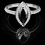 Marquise Cut Black Diamond Multi-Stone V-Prong Halo Fashion Cocktail Ring with Round White Diamond Accents in White Gold - #HR10067-W-MQ-BLK