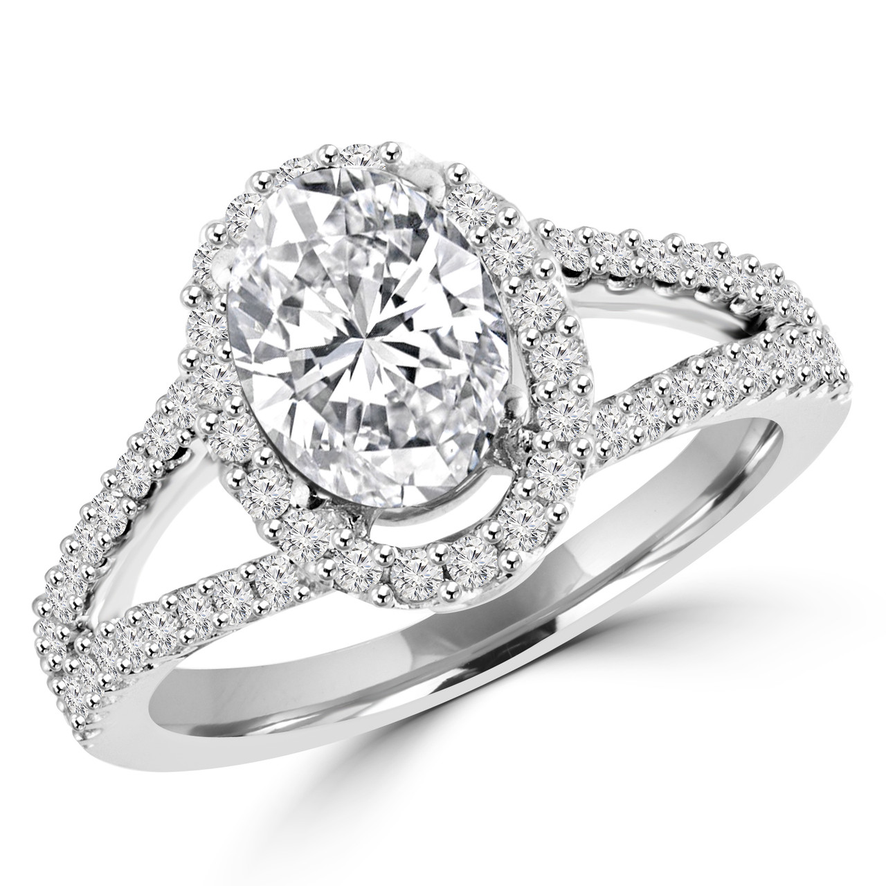 Round Spiral Split Shank Diamond Engagement Ring - 130-605