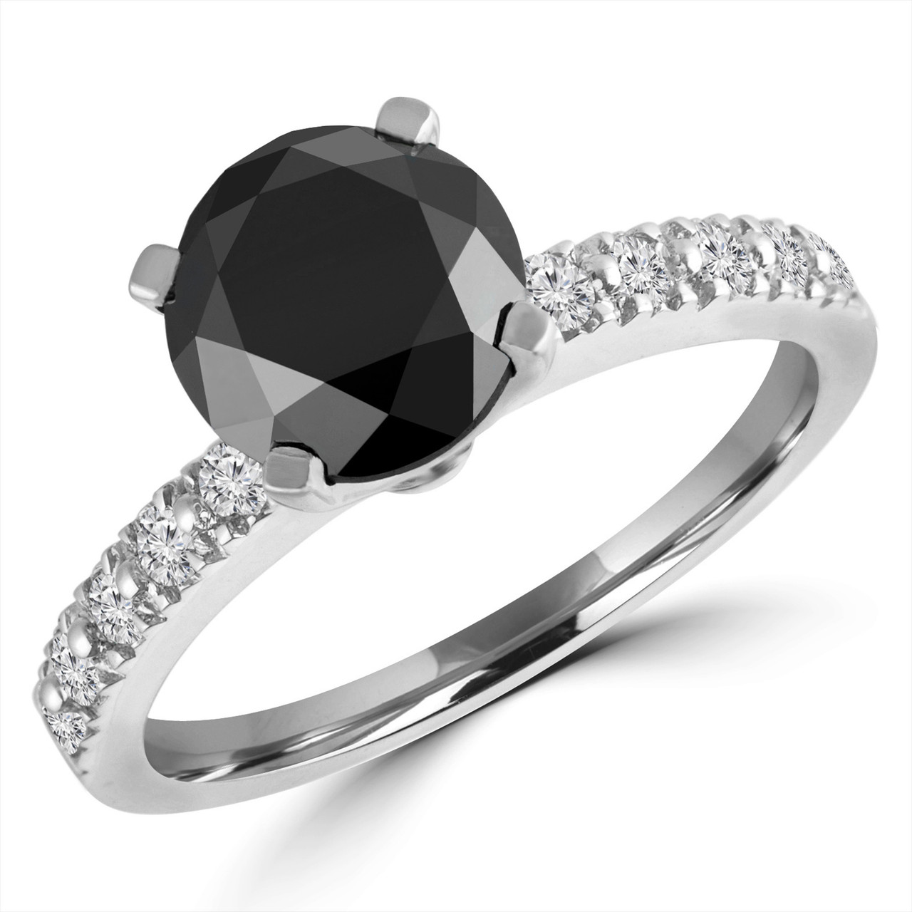 Black and White Diamond Engagement Ring | Bijoux Majesty