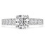 Cushion Cut Diamond Multi-Stone 4-Prong Engagement Ring with Round Diamond Accents in White Gold - #LOCAL-NOVO-MD-P-W