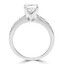 Cushion Cut Diamond Multi-Stone 4-Prong Engagement Ring with Round Diamond Accents in White Gold - #LOCAL-NOVO-MD-P-W