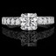 Cushion Cut Diamond Multi-Stone 4-Prong Engagement Ring with Round Diamond Accents in White Gold - #LOCAL-NOVO-MD-P-W