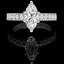 Marquise Cut Diamond Multi-Stone 6-Prong Engagement Ring with Round Diamond Accents in White Gold - #2457L-W-MQ