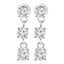 Round Cut Diamond Three-Stone Drop Dangle Stud Earrings with Screwbacks in White Gold - #MD-E-SHOULA-W