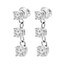 Round Cut Diamond Three-Stone Drop Dangle Stud Earrings with Screwbacks in White Gold - #MD-E-SHOULA-W