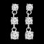 Round Cut Diamond Three-Stone Drop Dangle Stud Earrings with Screwbacks in White Gold - #MD-E-SHOULA-W