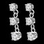 Round Cut Diamond Three-Stone Drop Dangle Stud Earrings with Screwbacks in White Gold - #MD-E-SHOULA-W
