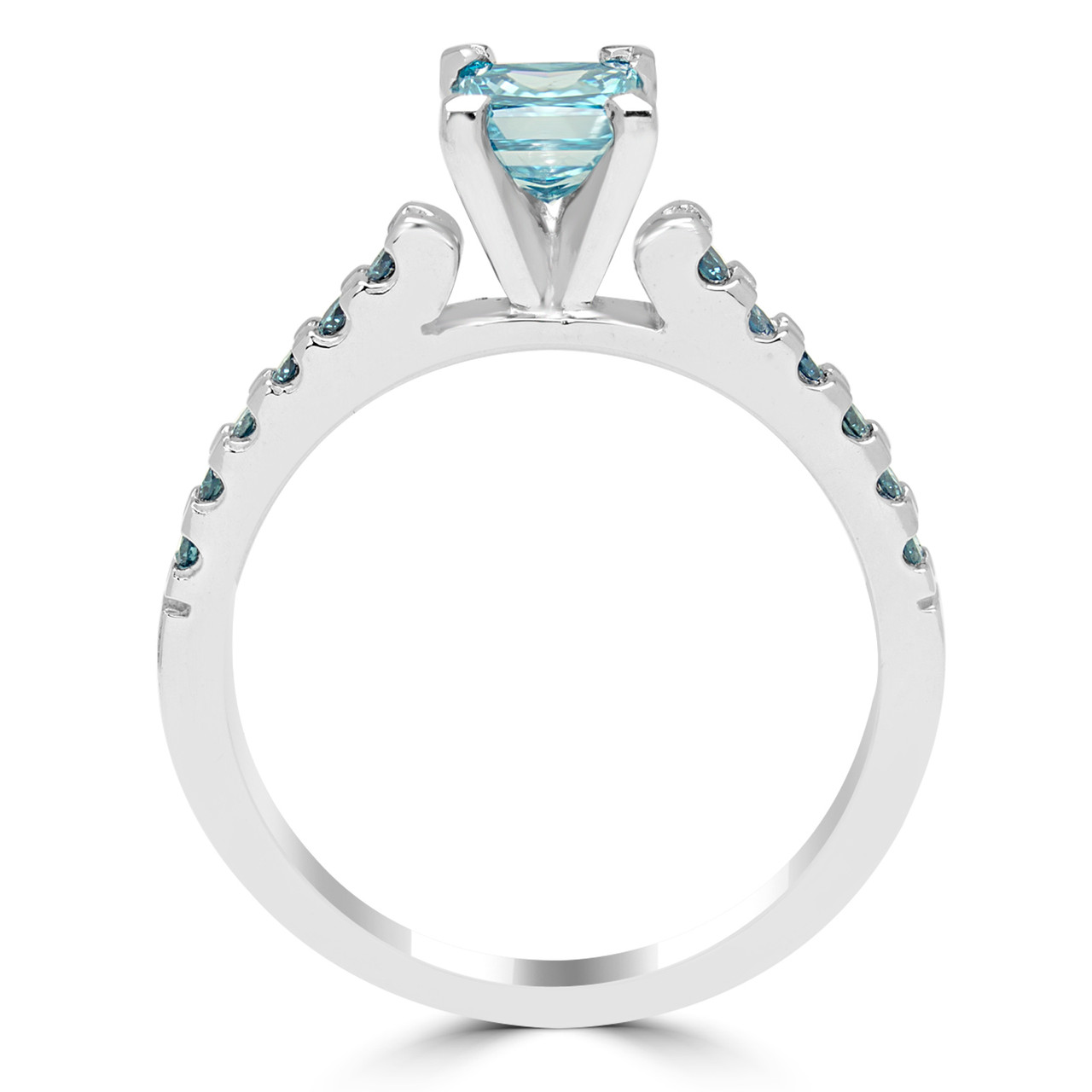 Princess Cut Blue Diamond Rings | Bijoux Majesty