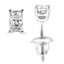 Radiant Cut Diamond Solitaire 4-Prong Stud Earrings with Screwbacks in White Gold - #E430