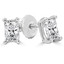 Radiant Cut Diamond Solitaire 4-Prong Stud Earrings with Screwbacks in White Gold - #E430