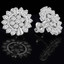 Round Cut Diamond Multi-Stone Prong-Set Sunburst Flower Motif Fashion Stud Earrings with Screwbacks in White Gold - #MD-E-WIGHT-W