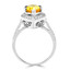 Marquise Cut Yellow Sapphire Gemstone Multi-Stone 6-Prong Halo Cocktail Ring with Round White Diamond Accents in White Gold - #CSFR5F7621