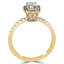 Radiant Cut Diamond Multi-Stone 4-Prong Vintage Halo Engagement Ring with Round Diamond Accents in Yellow Gold - #LOCAL-R-RAD-Y