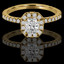 Radiant Cut Diamond Multi-Stone 4-Prong Vintage Halo Engagement Ring with Round Diamond Accents in Yellow Gold - #LOCAL-R-RAD-Y