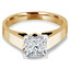 Princess Cut Diamond Solitaire Cathedral-Set 4-Prong Engagement Ring in Yellow Gold - #323LP-Y