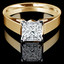 Princess Cut Diamond Solitaire Cathedral-Set 4-Prong Engagement Ring in Yellow Gold - #323LP-Y
