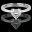 Heart Cut Diamond Solitaire 3-Prong Engagement Ring in White Gold - #SHS2507-W-HEART
