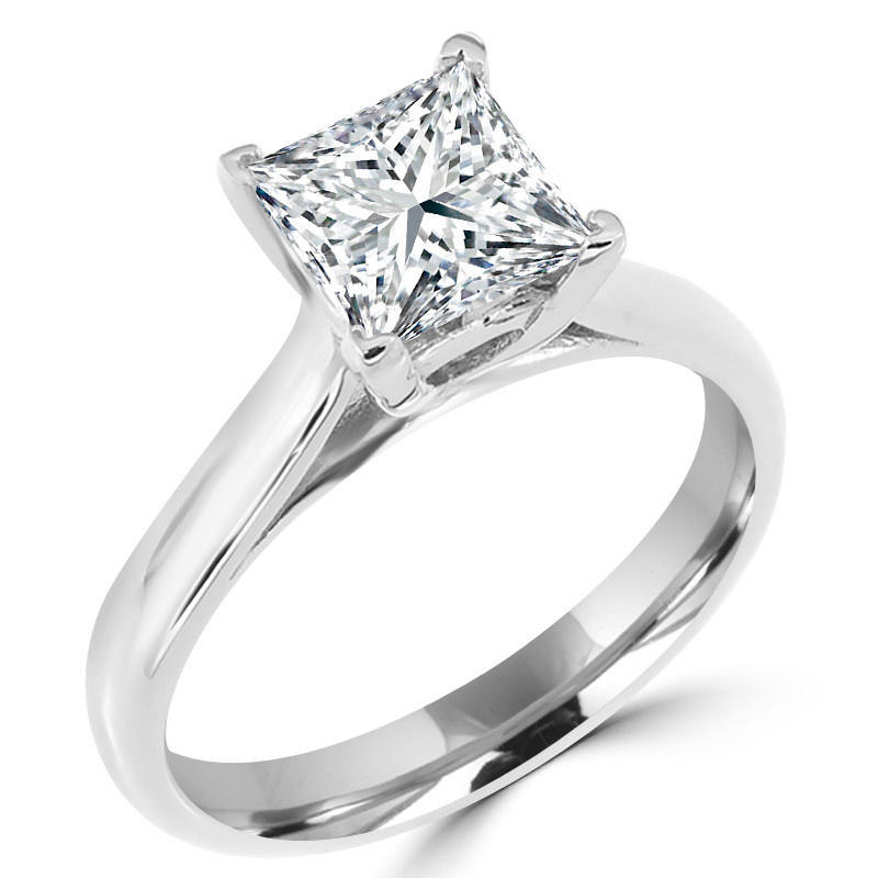 Princess Cut Diamond Solitaire Engagement Rings | Bijoux Majesty