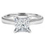 Princess Cut Diamond Solitaire 4-Prong Cathedral-Set Engagement Ring in White Gold - #SPR2563-W