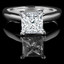 Princess Cut Diamond Solitaire 4-Prong Cathedral-Set Engagement Ring in White Gold - #SPR2563-W