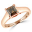 Princess Cut Champagne Diamond Solitaire 4-Prong Trellis-Set Engagement Ring in Rose Gold - #SPR2066-R-PR-CHAMP