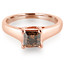 Princess Cut Champagne Diamond Solitaire 4-Prong Trellis-Set Engagement Ring in Rose Gold - #SPR2066-R-PR-CHAMP