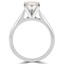 Princess Cut Champagne Diamond Solitaire V-Prong Engagement Ring in White Gold - #1244LP-W-CH