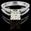 Princess Cut Champagne Diamond Solitaire Split Shank V-Prong Engagement Ring in White Gold - #210LP-W-CHM