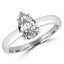 Pear Cut Diamond Solitaire Engagement 5-Prong Ring in White Gold - #1504L-W-PE