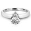 Pear Cut Diamond Solitaire Engagement 5-Prong Ring in White Gold - #1504L-W-PE
