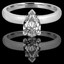 Pear Cut Diamond Solitaire Engagement 5-Prong Ring in White Gold - #1504L-W-PE
