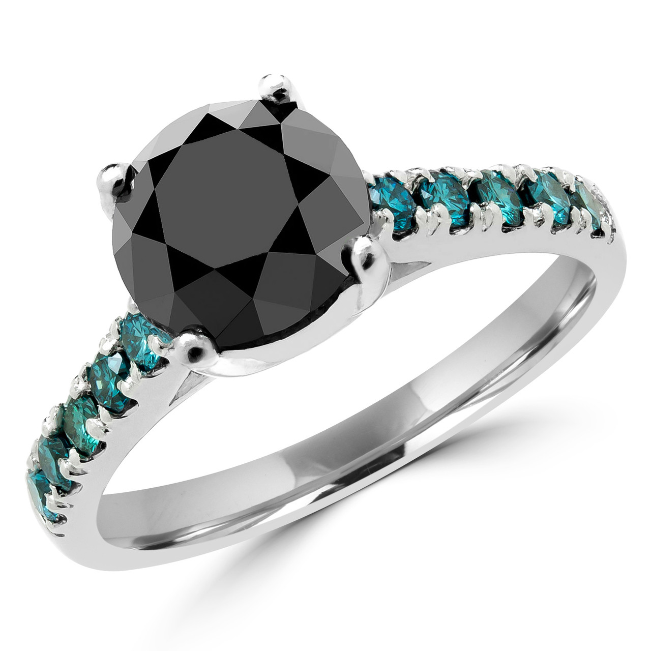 black and blue diamond engagement rings