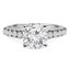 Round Cut Diamond Multi-Stone 4-Prong Cathedral & Trellis-Set Engagement Ring with Round Diamond Accents in White Gold - #SM1991-W