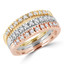Round Cut Diamond Multi-Stone Stackable 4-Prong Wedding Band Ring in White Gold, Yellow Gold & Rose Gold - #ESFTH94