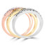 Round Cut Diamond Multi-Stone Stackable 4-Prong Wedding Band Ring in White Gold, Yellow Gold & Rose Gold - #ESFTH94