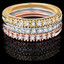 Round Cut Diamond Multi-Stone Stackable 4-Prong Wedding Band Ring in White Gold, Yellow Gold & Rose Gold - #ESFTH94