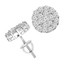 Round Cut Diamond Flower Cluster Multi-Stone Shared-Prong Stud Earrings with Screwbacks in White Gold - #EAOC3993