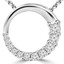 Round Cut Diamond Multi-Stone Shared-Prong Journey Circle Pendant Necklace with Chain in White Gold - #PEOH6713-W