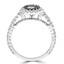 Round Cut Black Diamond Multi-Stone Shared-Prong Cathedral-Set Halo Engagement Ring with Round Cut White Diamond Accents in White Gold - #CDFRTQ1412